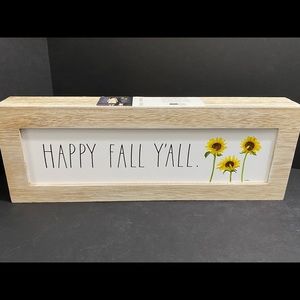 Rae Dunn Sign:  "Happy Fall Y'all" (with sunflowers), NWT